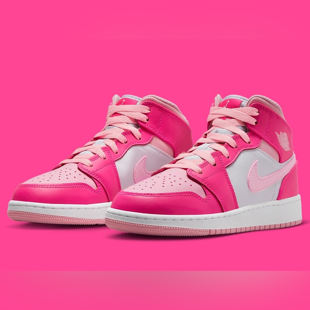 Air Jordan 1 Mid Fierce Pink BRAND NEW in box. Size 3Y.